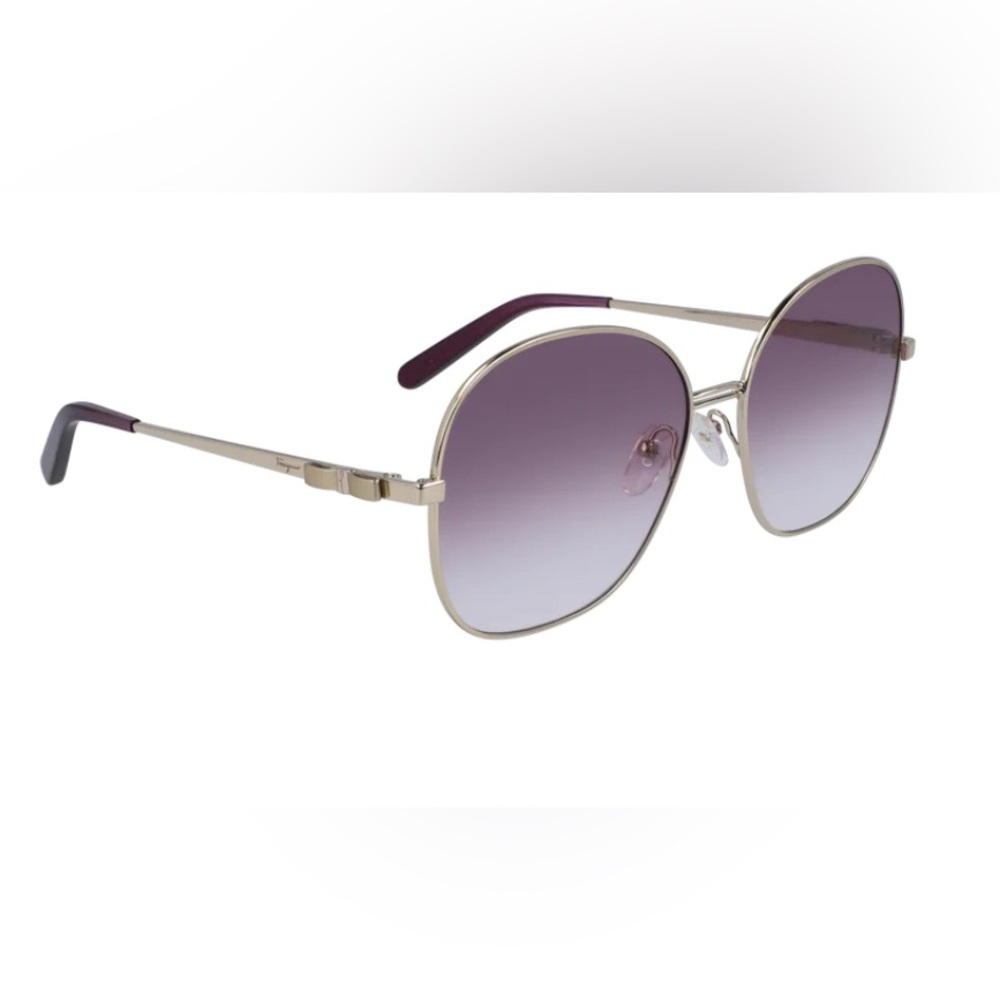 Ferragamo SF242S Sunglasses – Elegant Gold with Bow Accent